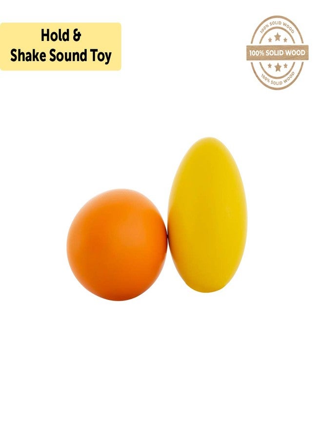 Brainsmith Swoora Premium Wooden Egg Shakers for Babies - Set of 2, Musical Rattle Toys, Baby-Safe, Non-Toxic Colours Sensory Toy for Toddlers - Fine Motor Skill & Sound Play Development (0-3 Years) - Image 2