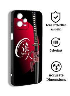 Phone Protective Case Cover For Handsome Japanese Ronin Samurai Retro Black Xiaomi Redmi Note 12 Pro Plus 5G FHI11 Print