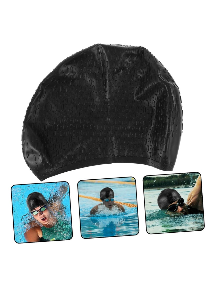 أوزيغالور قبعة سباحة مقاومة للماء من السيليكون للشعر الطويل - قبعة سباحة نسائية مرنة لقطرات الماء - Image 2