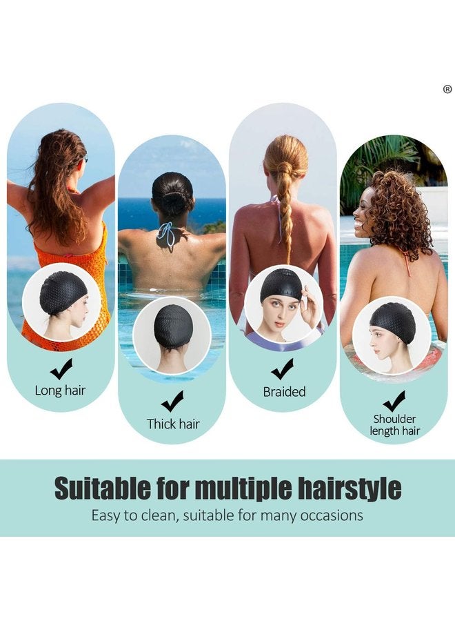 أوزيغالور قبعة سباحة مقاومة للماء من السيليكون للشعر الطويل - قبعة سباحة نسائية مرنة لقطرات الماء - Image 4