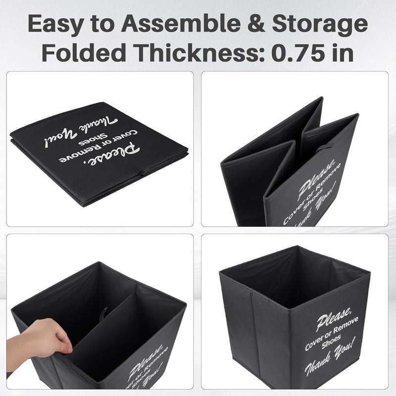Opret Large Shoe Cover Box Black, Real Estate Agent Supplies, Disposable Shoe Cover Dispenser Box for Open House, Foldable Storage Bin - Image 4