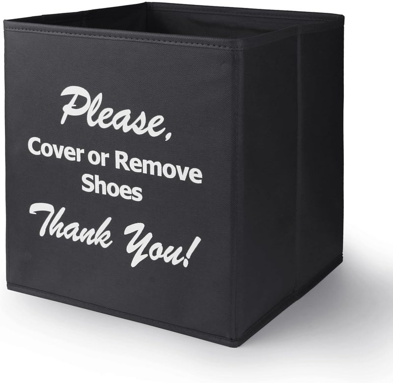 Opret Large Shoe Cover Box Black, Real Estate Agent Supplies, Disposable Shoe Cover Dispenser Box for Open House, Foldable Storage Bin - Image 1