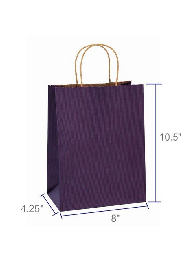 BagDream - Gift Bags 8X4.25X10.5 Inches 100Pcs Paper Bags With Handles Bulk Shopping Bags Kraft Bags Retail Bags Craft Bags 100% Recyclable Paper Gift Bags Purple - Image 1