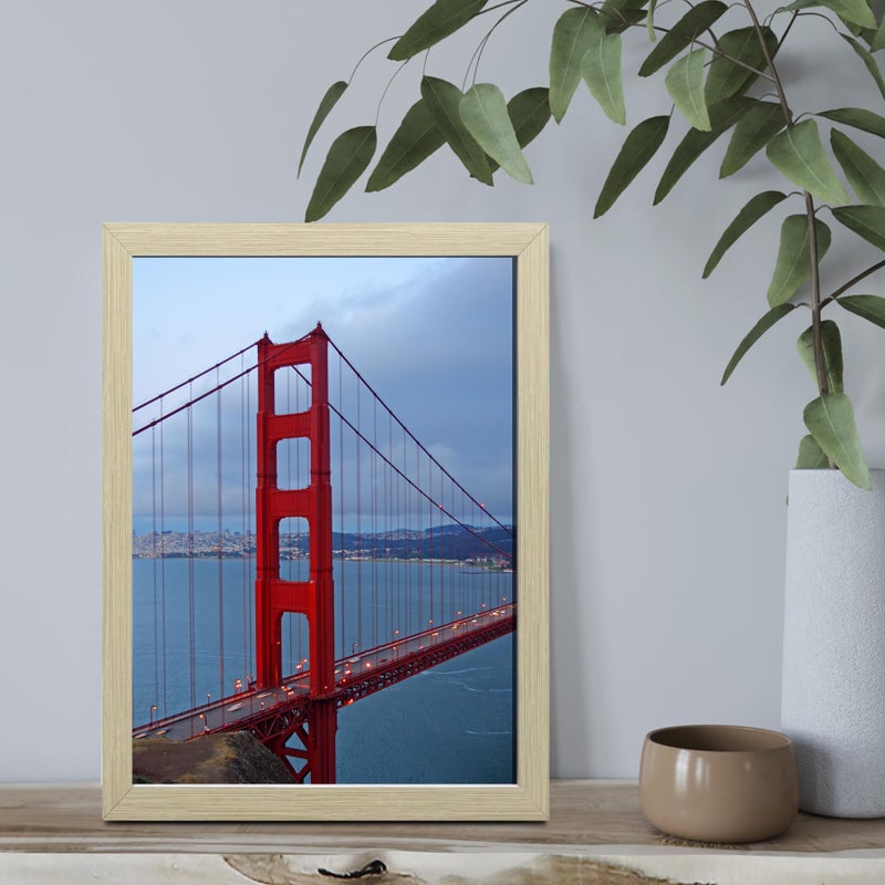 BESCRCL 12x16 Frame Wall Hanging Picture Frames, Natural Woodgrain, 1 Pack - Image 2