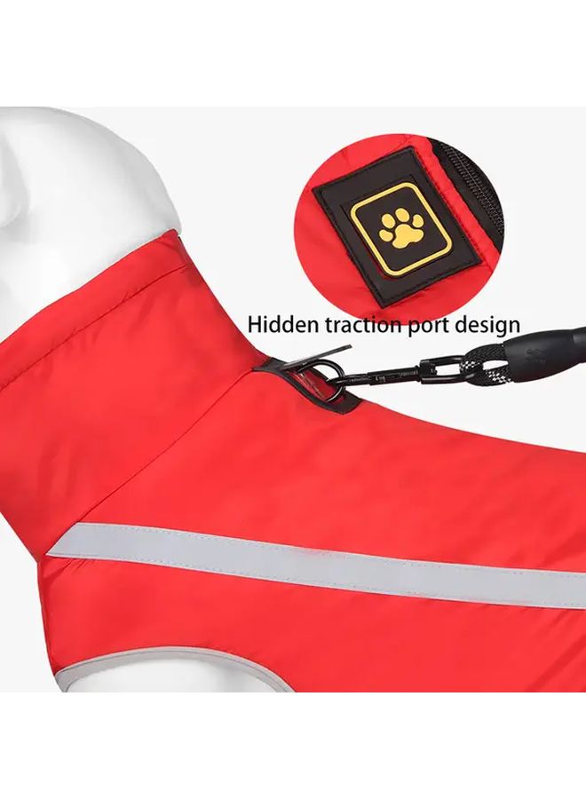 Yellow 3XL Large Dog Waterproof Fleece Winter Coat With Reflective Zipper For Great Danes German Shepherds - Image 5