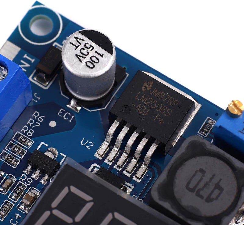 Teyleten Robot تيليتن روبوت LM2596S LM2596 مع فولتميتر عرض LED محول خفض الجهد DC-DC 4.0-40V إلى 1.25-37V 2A لوحة تعديل الجهد القابلة للتعديل وحدة إمداد الطاقة (5 ��طع) - Image 4