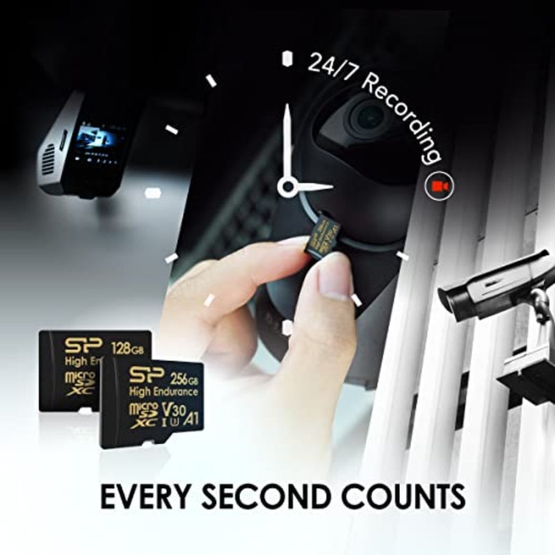 بطاقة ذاكرة MicroSDXC UHS-I Micro SD سعة 256 جيجابايت عالية التحمل من Silicon Power مع محول، مثالية لكاميرات Dash، بطاقة ذاكرة MicroSD من الفئة 10 U3 V30 A1 - Image 4