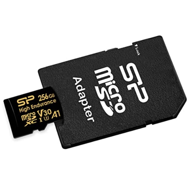 بطاقة ذاكرة MicroSDXC UHS-I Micro SD سعة 256 جيجابايت عالية التحمل من Silicon Power مع محول، مثالية لكاميرات Dash، بطاقة ذاكرة MicroSD من الفئة 10 U3 V30 A1 - Image 2