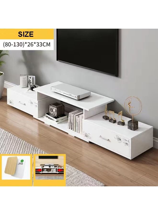 fashionhome رف تلفزيون معاصر، حل تخزين أنيق لمركز الترفيه الخاص بك، الحجم: 130x33x26 سم - Image 2