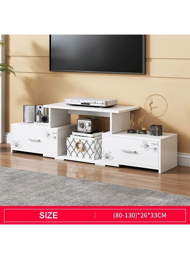 fashionhome رف تلفزيون معاصر، حل تخزين أنيق لمركز الترفيه الخاص بك، الحجم: 130x33x26 سم - Image 3