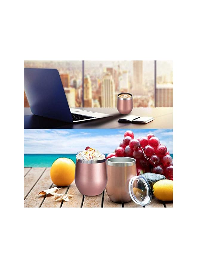 S-TOP Insulated Wine Tumbler with Lid, Double Wall Stainless Steel Stemless Insulated Wine Glass 12oz, Durable Insulated Coffee Mug, for Champaign, Cocktail, Beer, Office - Image 5