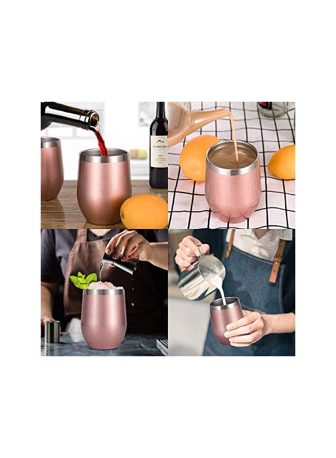S-TOP Insulated Wine Tumbler with Lid, Double Wall Stainless Steel Stemless Insulated Wine Glass 12oz, Durable Insulated Coffee Mug, for Champaign, Cocktail, Beer, Office - Image 2