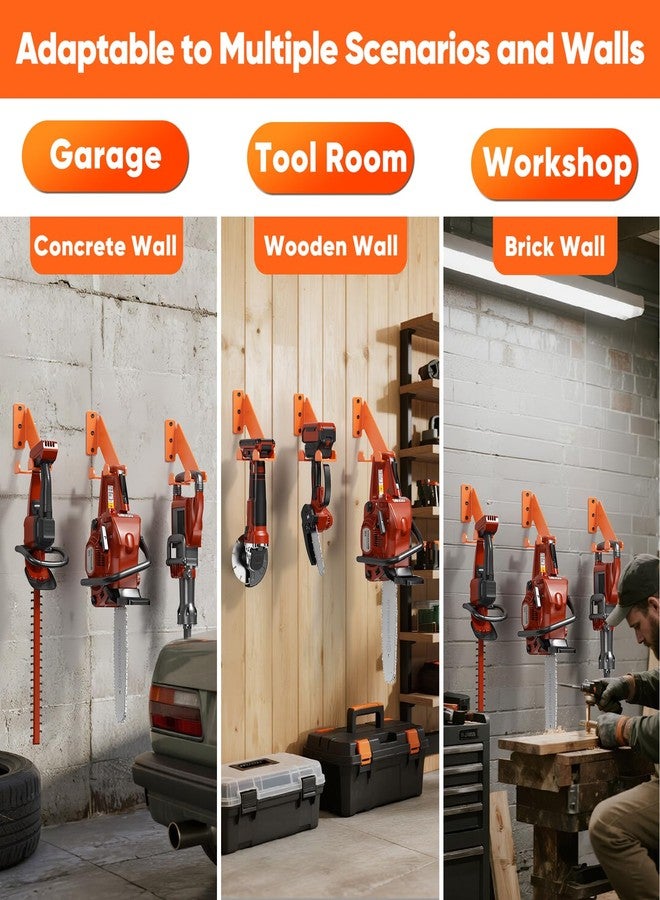 POKIPO Chainsaw Hanger, 2 Pack Chainsaw Wall Mount, Heavy Duty Chainsaw Holder - Image 5