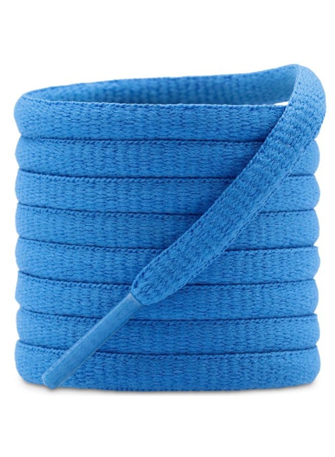 DELELE 2Pair Oval Shoes laces 42 Colors Half Round 1/4" Athletic ShoeLaces for Sport/Running Shoes Shoe Strings Baby Blue -45 inch - Image 1