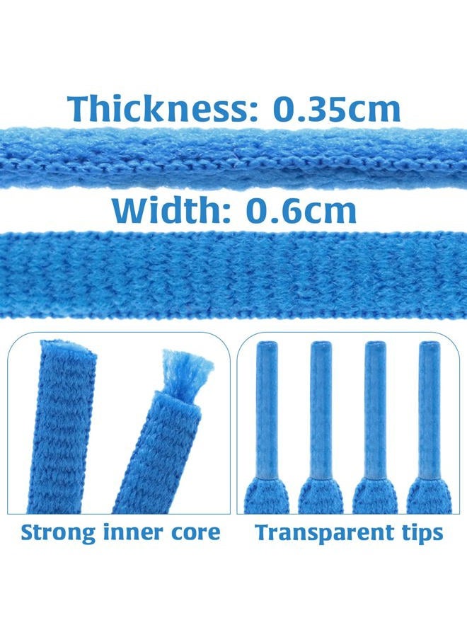 DELELE 2Pair Oval Shoes laces 42 Colors Half Round 1/4" Athletic ShoeLaces for Sport/Running Shoes Shoe Strings Baby Blue -45 inch - Image 3