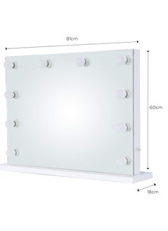 VANITY LIVING VANITY LIVING Dressing Table Set, Hollywood Mirror with 10 Dimmable LED Makeup Lights + 2 Drawers Modern Mirrored Dressing Table and Stool for Bedroom Furniture  - Image 4