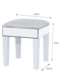 VANITY LIVING VANITY LIVING Dressing Table Set, Hollywood Mirror with 10 Dimmable LED Makeup Lights + 2 Drawers Modern Mirrored Dressing Table and Stool for Bedroom Furniture  - Image 5