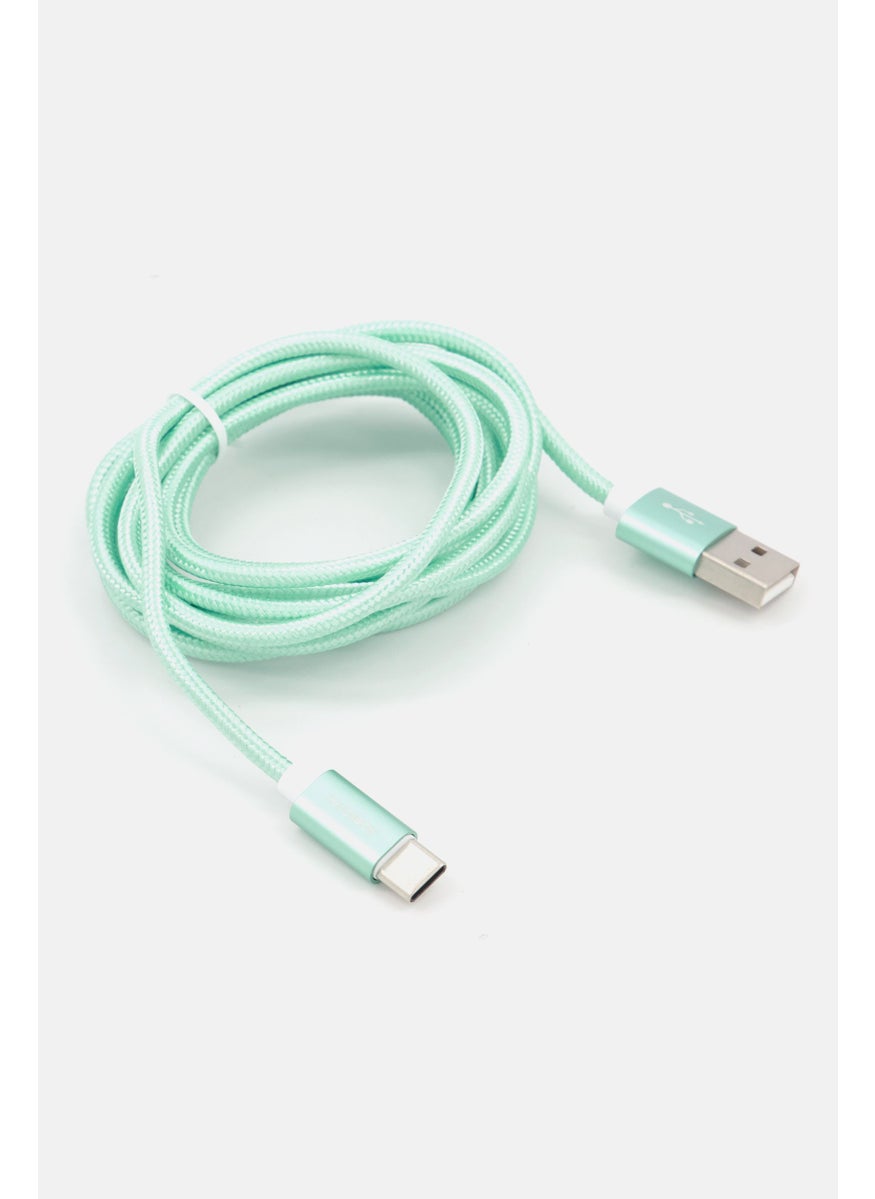 Acellories - 6ft C-Type Lightning Sync And Charge Cable, Light Green - Image 1