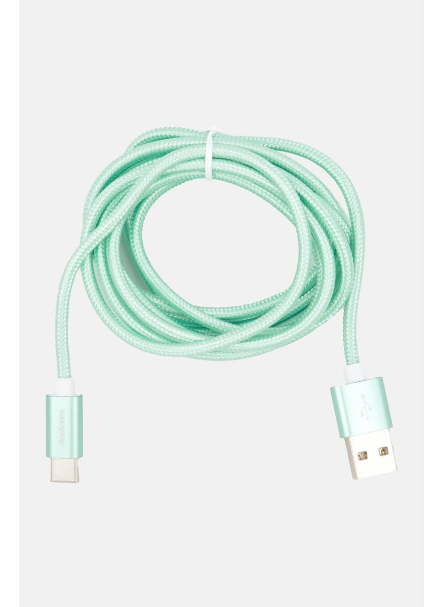 Acellories - 6ft C-Type Lightning Sync And Charge Cable, Light Green - Image 1