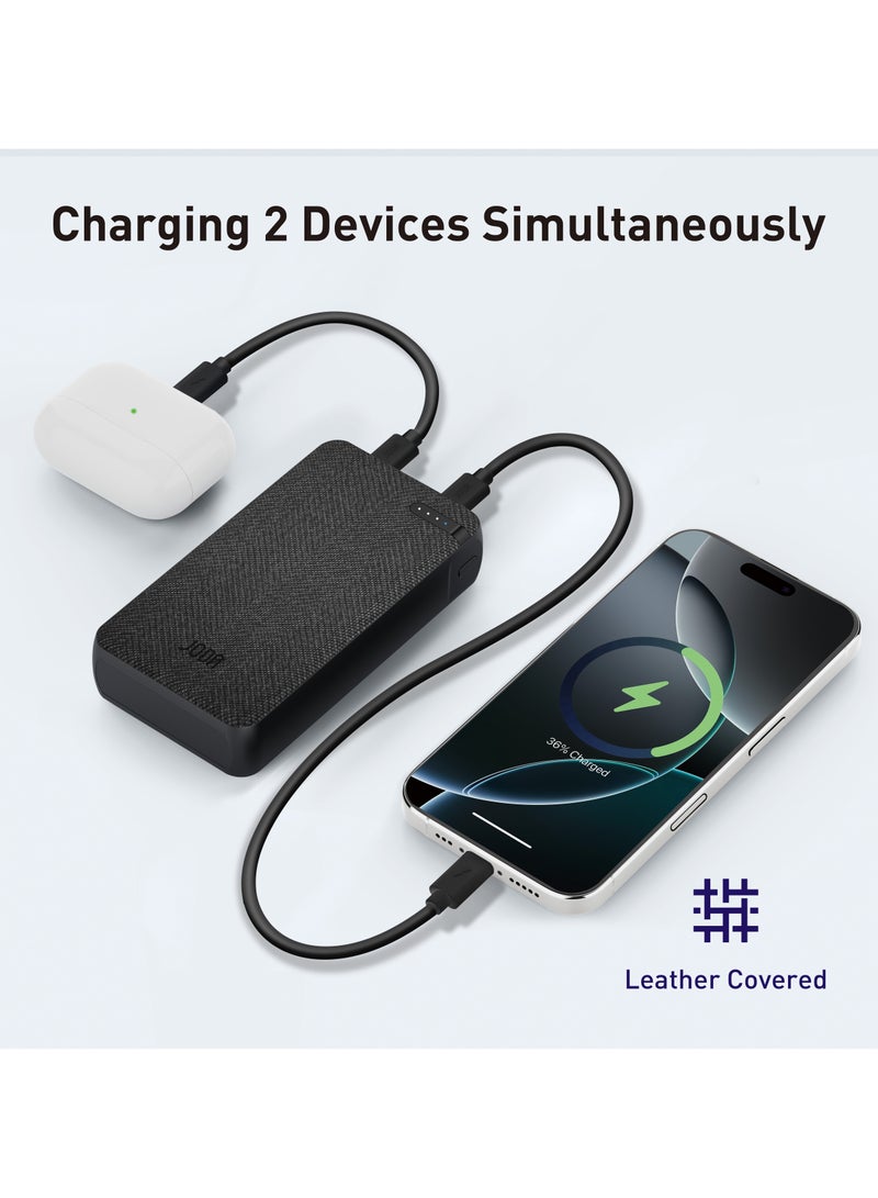 JODA Nano 20000mAh Power Bank: PD 20W Fast Charging with Dual Ports (USB-C & USB-A) – Ultra-Slim Portable Charger for iPhone 15/14, Samsung Galaxy, iPad, & More – Never Run Out of Power - Image 5