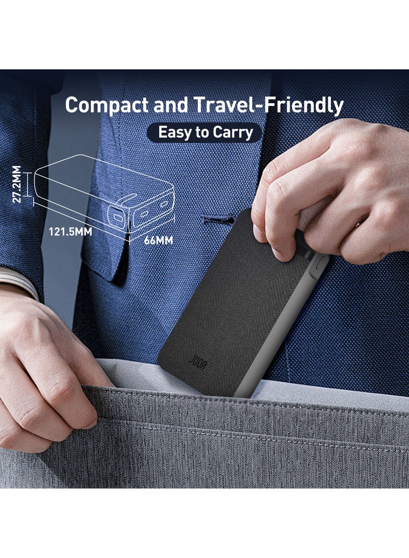 JODA Nano 20000mAh Power Bank: PD 20W Fast Charging with Dual Ports (USB-C & USB-A) – Ultra-Slim Portable Charger for iPhone 15/14, Samsung Galaxy, iPad, & More – Never Run Out of Power - Image 3