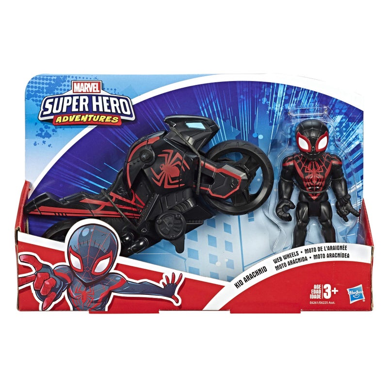 Playskool Heroes Marvel Super Hero Adventures Kid Arachnid Web Wheels 5Inch Figure and Motorcycle Set Collectible Toys for Kids Ages 3 and Up - Image 3