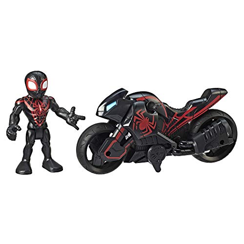Playskool Heroes Marvel Super Hero Adventures Kid Arachnid Web Wheels 5Inch Figure and Motorcycle Set Collectible Toys for Kids Ages 3 and Up - Image 1