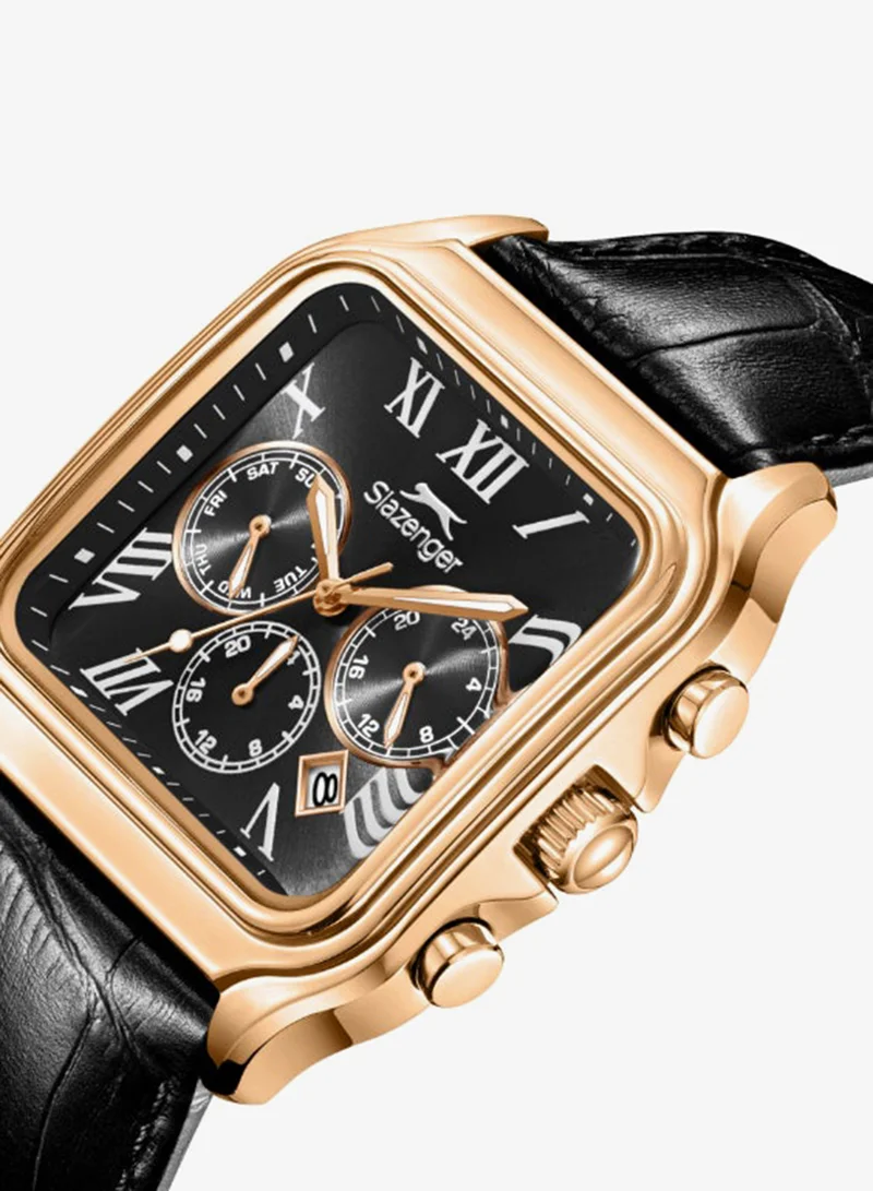 Slazenger black Men's Leather Multifunction Watch SL.9.2548.2.04 - 40x50 mm for Men | Best Price UAE