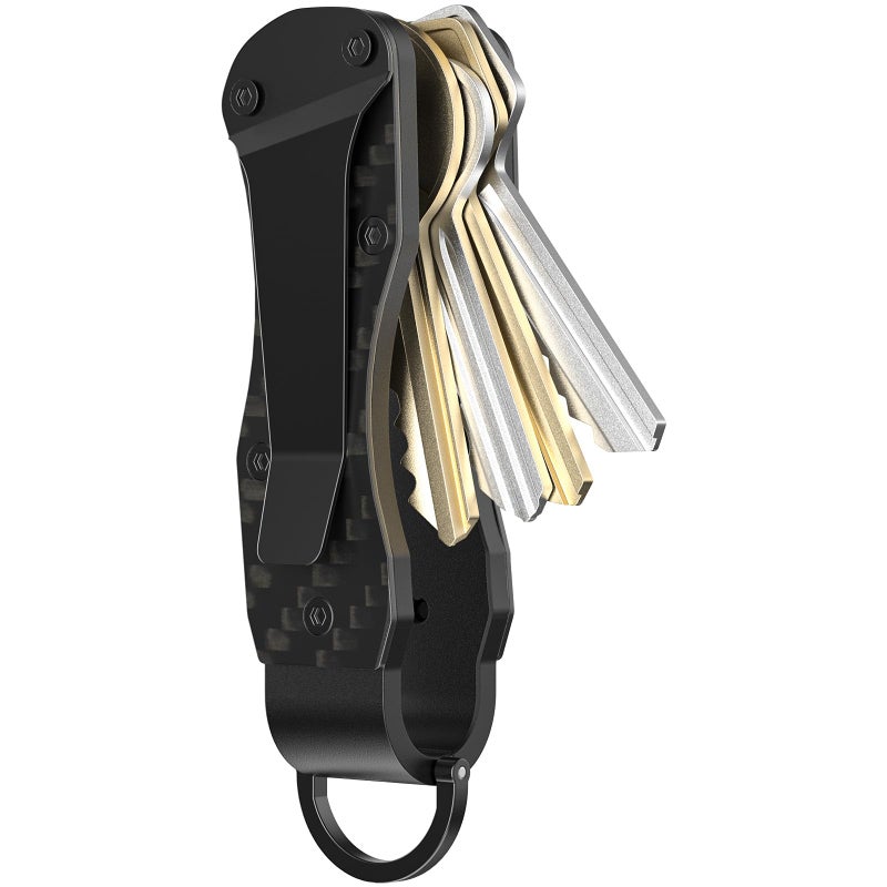 TUXON Key Organizer Tactical Innovative Keychain Compact Keys Organizer Key Chain Smart Keyholder Secures 2-6 Keys (CARBON) - Image 1
