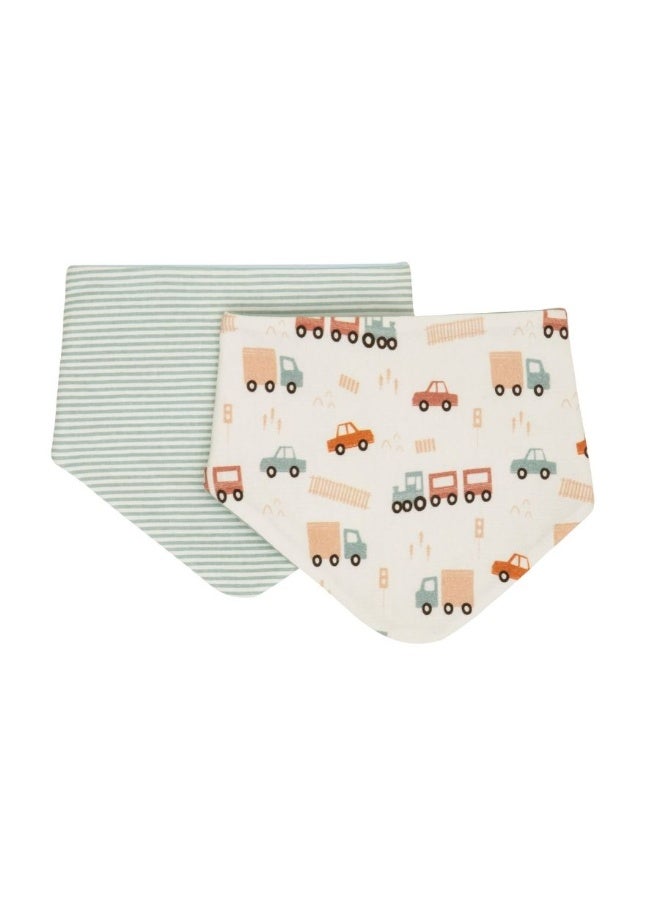 All4Ella Bandana Bibs 2 Pack - Blue Trucks - Image 1