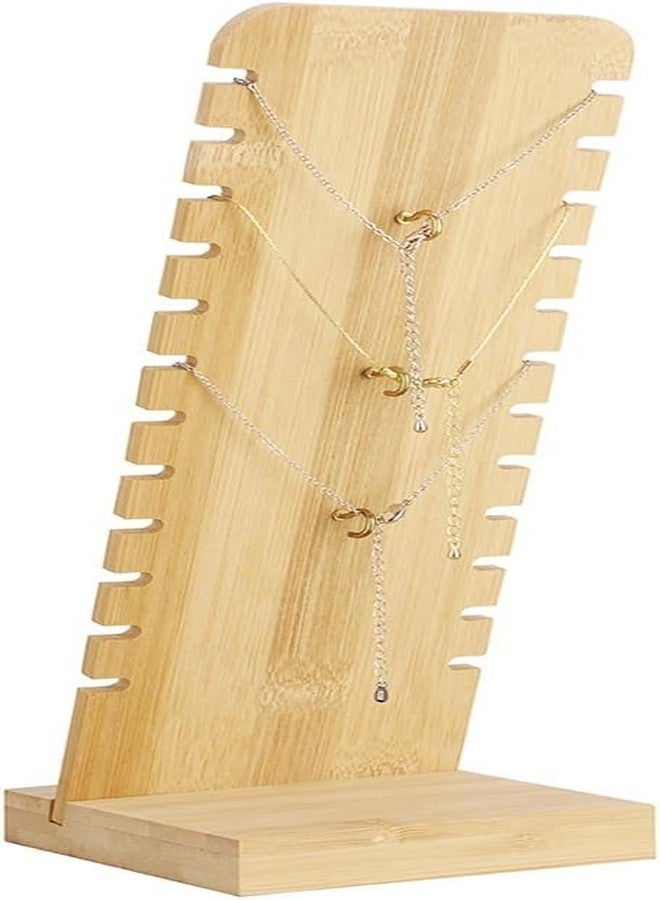 Arah Preuiem Wood Necklace Organizer Showcase Necklace Display Stand Jewelry Display Holder (Green) - Image 3