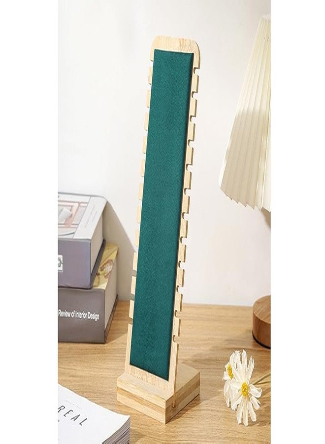 Arah Preuiem Wood Necklace Organizer Showcase Necklace Display Stand Jewelry Display Holder (Green) - Image 5