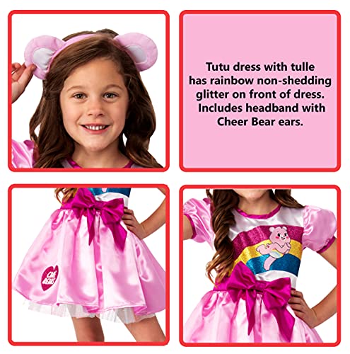 Rubies Care Bears: Cheer Bear Costume Dress for Kids, Girl's Small - Image 3