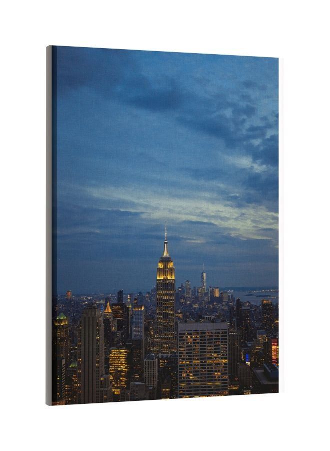 RKN New York Printed Framed Canvas Wall Art Blue/Yellow/Grey 60x80centimeter - Image 1