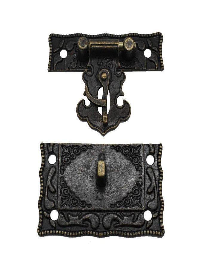 NIANNIAN Vintage Bronze Tone Alloy Antique Lock Latch Hasp Hinges Handle Box Corner Protectors Kit for DIY Jewelry Box 2 Sets 24Pcs - Image 3