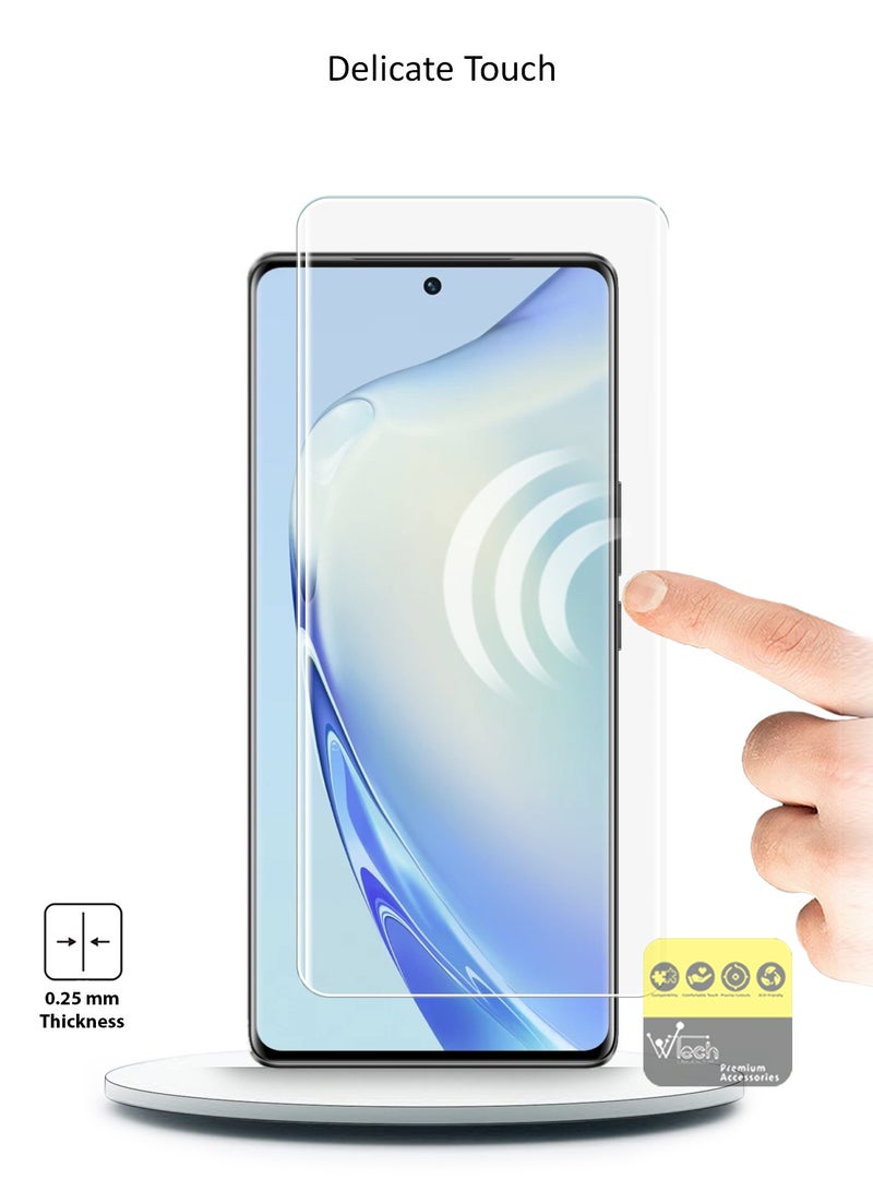 Wtech Vivo V27 / V29 Lite 5G 2023 Premium Curved Edges UV Full Glue Full Cover Tempered Glass Screen Protector (MSGUCN) - Clear/Black - Image 3