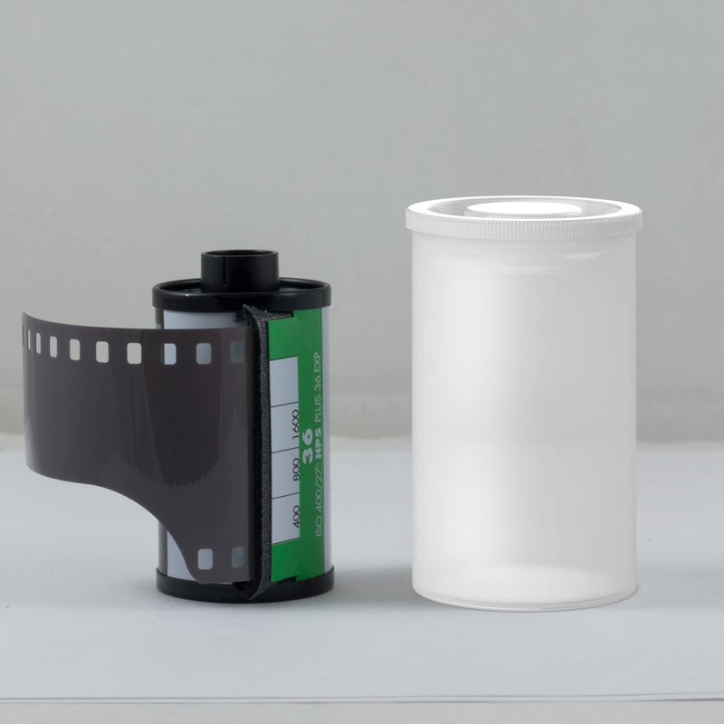 Houseables Film Canisters with Caps, Film Canisters, 35mm Case, Containers with Lids, Cannister for Rockets, Empty Camera Reel Holder, Coin Storage, White, Plastic, Bottle, 8oz, 2"Hx1"W, 60 Pack, Bulk - Image 2