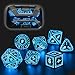 FONVGOGO Light up DND Dice Set RechargeableCool LED D and D Dice 7pcs with Charging Box Polyhedral Dungeons and Dragons RPG Dice Set for Role Playing Table Game Astral Shard Blue - Image 2