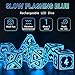 FONVGOGO Light up DND Dice Set RechargeableCool LED D and D Dice 7pcs with Charging Box Polyhedral Dungeons and Dragons RPG Dice Set for Role Playing Table Game Astral Shard Blue - Image 4