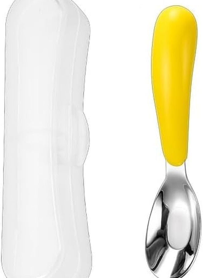Yellow 8 Piece Stainless Steel Flatware Cutlery Set Creative Spoons Tableware - Image 1