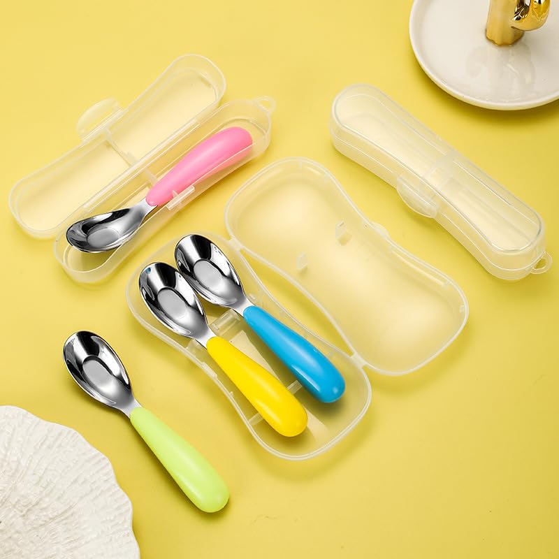 Yellow 8 Piece Stainless Steel Flatware Cutlery Set Creative Spoons Tableware - Image 4