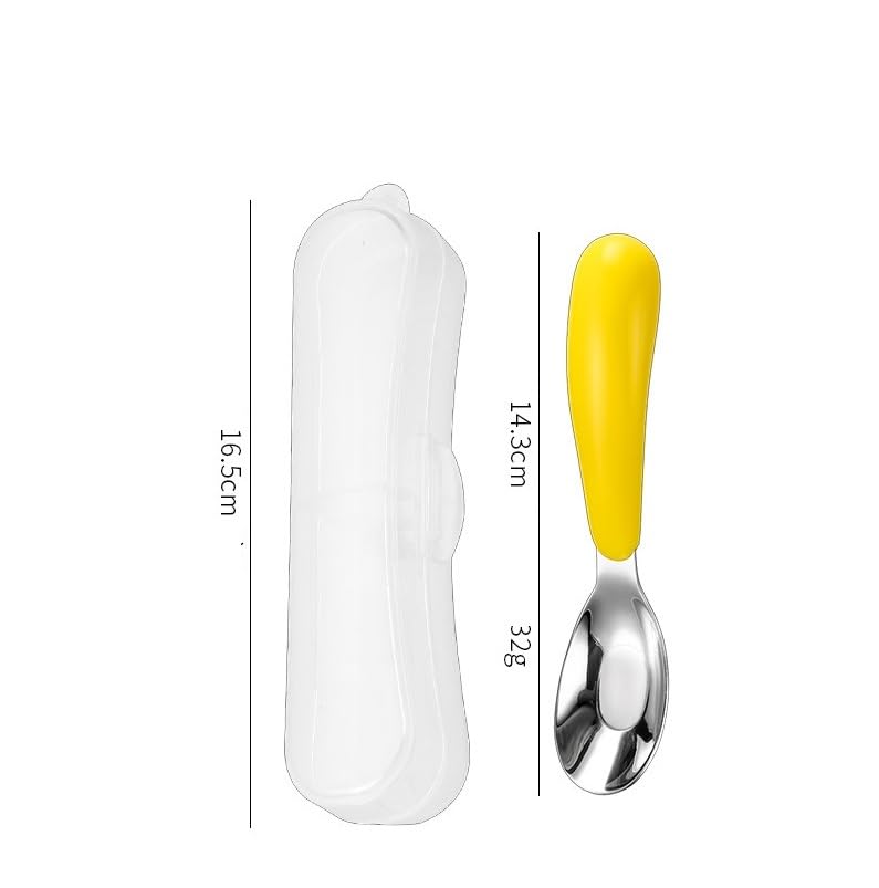 Yellow 8 Piece Stainless Steel Flatware Cutlery Set Creative Spoons Tableware - Image 3