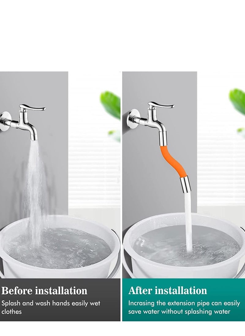 DMG TECH - DMG Faucet Extender Tube, 360° Free Bending, Fixation in Any Position, Universal Faucet Adapter, Splash-proof Foaming Faucet Hose Extension, for Kitchen Bathroom Garden - Image 1
