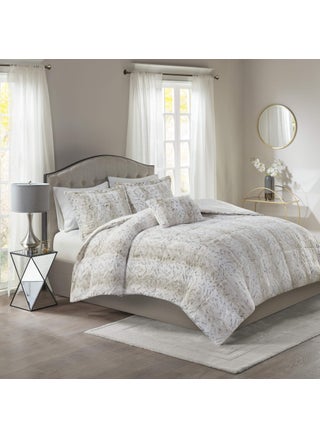 Madison Park Zuri Soft Plush Comforter Set Faux Fur Animal Stripes Design Faux Mink On The Reverse Modern All Season Bedding Set with Matching Sham King Snow Leopard 4 Piece - pzsku/Z0EFF05809194FDA13719Z/45/1749490479/525e024c-6510-4416-b8a0-46ce530826fe