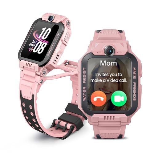 imoo Kids Watch Phone Z7 [4G Cellular + GPS + Health], 4G Smartwatch, HD Video & Voice Call, GPS Enabled with 14 Days Historical Track, Kids Emotion Detector, HeartRate, Body Temp., SPO2 (Pink) - Image 1