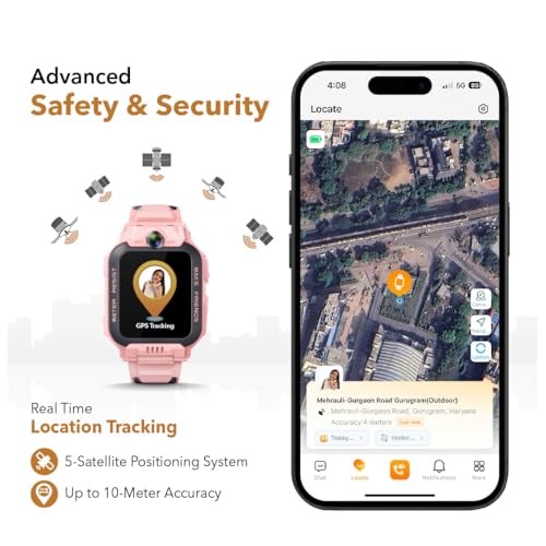 imoo Kids Watch Phone Z7 [4G Cellular + GPS + Health], 4G Smartwatch, HD Video & Voice Call, GPS Enabled with 14 Days Historical Track, Kids Emotion Detector, HeartRate, Body Temp., SPO2 (Pink) - Image 3