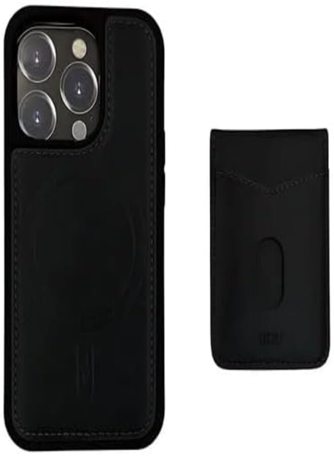 Next Store Magnetic Phone Case with Detachable Card Holder Compatible with Iphone 16 Pro Max, Premium Leather Full Protection - Support Wireless Charging (Black)