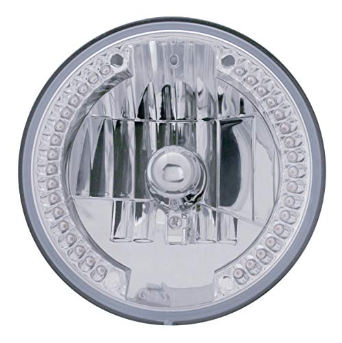 United Pacific 31378 7” Round Crystal Headlight w/34 Amber LED Position Light, Reinforced Aluminum Reflector, Anti-Vibration - Amber LED - ONE Unit - Image 2