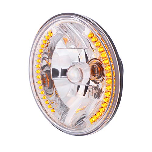 United Pacific 31378 7” Round Crystal Headlight w/34 Amber LED Position Light, Reinforced Aluminum Reflector, Anti-Vibration - Amber LED - ONE Unit - Image 4