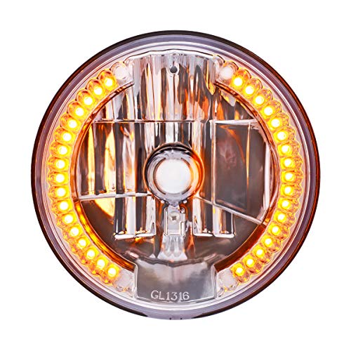 United Pacific 31378 7” Round Crystal Headlight w/34 Amber LED Position Light, Reinforced Aluminum Reflector, Anti-Vibration - Amber LED - ONE Unit - Image 3